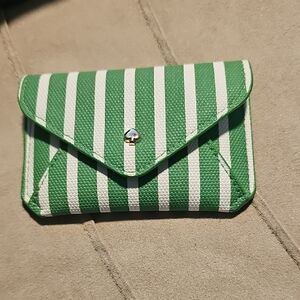 Green and White Striped Women's Bag